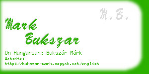 mark bukszar business card