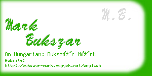 mark bukszar business card